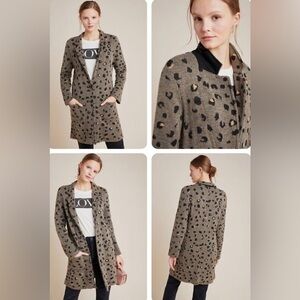 Aldo Martins Black and Tan Knit Leopard Cardigan XS